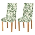 thumbnail image 1 of Yayeee 2 Pack Dining Chair Covers Stretch Parson Chairs Slipcovers Seat Protector, Green Floral, 1 of 6