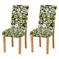 thumbnail image 1 of Yayeee 2 Pack Dining Chair Covers Stretch Parson Chairs Slipcovers Seat Protector, Green Flower Pattern, 1 of 6