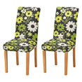 thumbnail image 1 of Yayeee 2 Pack Dining Chair Covers Stretch Parson Chairs Slipcovers Seat Protector, Green Flower Pattern, 1 of 6