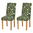 thumbnail image 1 of Yayeee 2 Pack Dining Chair Covers Stretch Parson Chairs Slipcovers Seat Protector, Green Flowers Pattern, 1 of 6