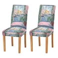 thumbnail image 1 of Yayeee 2 Pack Dining Chair Covers Stretch Parson Chairs Slipcovers Seat Protector, Green Window Sea, 1 of 6