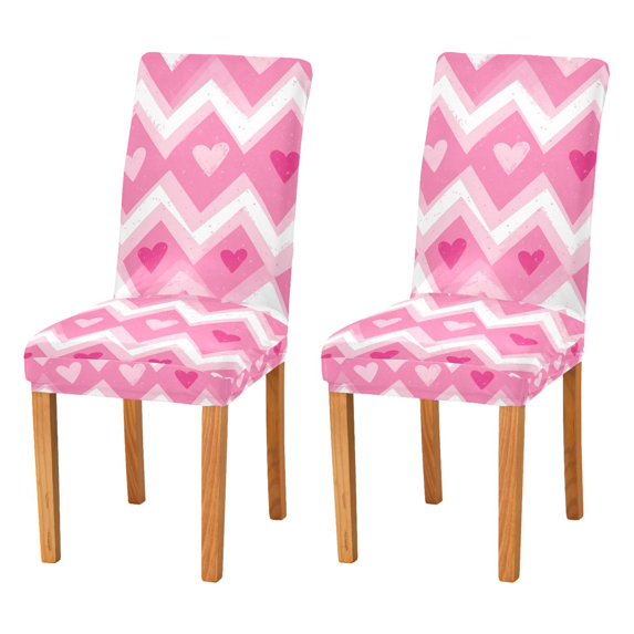 Yayeee 2 Pack Dining Chair Covers Stretch Parson Chairs Slipcovers Seat Protector, Heart Geometric