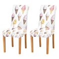 thumbnail image 1 of Yayeee 2 Pack Dining Chair Covers Stretch Parson Chairs Slipcovers Seat Protector, Ice Cream Pattern, 1 of 6