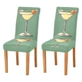 thumbnail image 1 of Yayeee 2 Pack Dining Chair Covers Stretch Parson Chairs Slipcovers Seat Protector, Lemon Glass, 1 of 6
