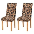 thumbnail image 1 of Yayeee 2 Pack Dining Chair Covers Stretch Parson Chairs Slipcovers Seat Protector, Leopard Pattern, 1 of 6