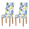 thumbnail image 1 of Yayeee 2 Pack Dining Chair Covers Stretch Parson Chairs Slipcovers Seat Protector, Light Blue Lemon, 1 of 6
