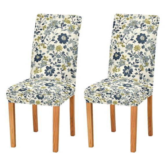 Yayeee 2 Pack Dining Chair Covers Stretch Parson Chairs Slipcovers Seat Protector, Light Floral