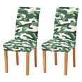 thumbnail image 1 of Yayeee 2 Pack Dining Chair Covers Stretch Parson Chairs Slipcovers Seat Protector, Light Green Camouflage Design, 1 of 6