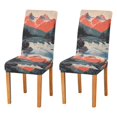 thumbnail image 1 of Yayeee 2 Pack Dining Chair Covers Stretch Parson Chairs Slipcovers Seat Protector, Mountains at Dawn, 1 of 6