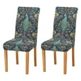thumbnail image 1 of Yayeee 2 Pack Dining Chair Covers Stretch Parson Chairs Slipcovers Seat Protector, Navy Blue Peacock Pattern, 1 of 6