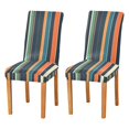 thumbnail image 1 of Yayeee 2 Pack Dining Chair Covers Stretch Parson Chairs Slipcovers Seat Protector, Navy Blue Stripes, 1 of 6