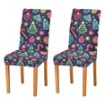 thumbnail image 1 of Yayeee 2 Pack Dining Chair Covers Stretch Parson Chairs Slipcovers Seat Protector, Neon Christmas, 1 of 6
