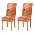 thumbnail image 1 of Yayeee 2 Pack Dining Chair Covers Stretch Parson Chairs Slipcovers Seat Protector, Orange Abstract Floral, 1 of 6