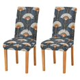thumbnail image 1 of Yayeee 2 Pack Dining Chair Covers Stretch Parson Chairs Slipcovers Seat Protector, Orange Elegant Geometric, 1 of 6