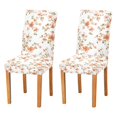thumbnail image 1 of Yayeee 2 Pack Dining Chair Covers Stretch Parson Chairs Slipcovers Seat Protector, Orange Floral Blooms, 1 of 6
