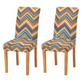 thumbnail image 1 of Yayeee 2 Pack Dining Chair Covers Stretch Parson Chairs Slipcovers Seat Protector, Orange Geometric, 1 of 6