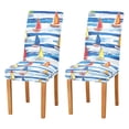 thumbnail image 1 of Yayeee 2 Pack Dining Chair Covers Stretch Parson Chairs Slipcovers Seat Protector, Orange Sailboats, 1 of 6