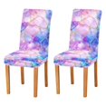 thumbnail image 1 of Yayeee 2 Pack Dining Chair Covers Stretch Parson Chairs Slipcovers Seat Protector, Pastel Pink Marble Pattern, 1 of 6