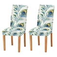 thumbnail image 1 of Yayeee 2 Pack Dining Chair Covers Stretch Parson Chairs Slipcovers Seat Protector, Peacock Feather, 1 of 6