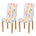 thumbnail image 1 of Yayeee 2 Pack Dining Chair Covers Stretch Parson Chairs Slipcovers Seat Protector, Pink Abstract Pattern, 1 of 6