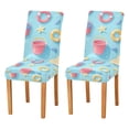 thumbnail image 1 of Yayeee 2 Pack Dining Chair Covers Stretch Parson Chairs Slipcovers Seat Protector, Pink Beach Toys Pattern, 1 of 6