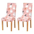 thumbnail image 1 of Yayeee 2 Pack Dining Chair Covers Stretch Parson Chairs Slipcovers Seat Protector, Pink Cartoon Halloween, 1 of 6