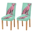 thumbnail image 1 of Yayeee 2 Pack Dining Chair Covers Stretch Parson Chairs Slipcovers Seat Protector, Pink Cheetah, 1 of 6
