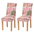 thumbnail image 1 of Yayeee 2 Pack Dining Chair Covers Stretch Parson Chairs Slipcovers Seat Protector, Pink Christmas House, 1 of 6