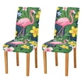 thumbnail image 1 of Yayeee 2 Pack Dining Chair Covers Stretch Parson Chairs Slipcovers Seat Protector, Pink Flamingo Pattern, 1 of 6