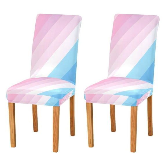 Yayeee 2 Pack Dining Chair Covers Stretch Parson Chairs Slipcovers Seat Protector, Pink Gradient