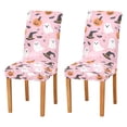 thumbnail image 1 of Yayeee 2 Pack Dining Chair Covers Stretch Parson Chairs Slipcovers Seat Protector, Pink Halloween Ghosts, 1 of 6