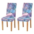 thumbnail image 1 of Yayeee 2 Pack Dining Chair Covers Stretch Parson Chairs Slipcovers Seat Protector, Pink Marble Pattern, 1 of 6