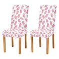 thumbnail image 1 of Yayeee 2 Pack Dining Chair Covers Stretch Parson Chairs Slipcovers Seat Protector, Pink Popsicle Pattern, 1 of 6