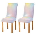 thumbnail image 1 of Yayeee 2 Pack Dining Chair Covers Stretch Parson Chairs Slipcovers Seat Protector, Pink Wavy Striped, 1 of 6