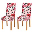 thumbnail image 1 of Yayeee 2 Pack Dining Chair Covers Stretch Parson Chairs Slipcovers Seat Protector, Pink and Red Flowers, 1 of 6