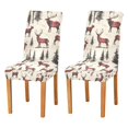 thumbnail image 1 of Yayeee 2 Pack Dining Chair Covers Stretch Parson Chairs Slipcovers Seat Protector, Plaid Deer, 1 of 6
