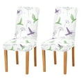 thumbnail image 1 of Yayeee 2 Pack Dining Chair Covers Stretch Parson Chairs Slipcovers Seat Protector, Purple Birds, 1 of 6