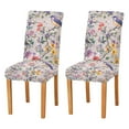 thumbnail image 1 of Yayeee 2 Pack Dining Chair Covers Stretch Parson Chairs Slipcovers Seat Protector, Purple Floral Pattern, 1 of 6