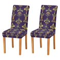 thumbnail image 1 of Yayeee 2 Pack Dining Chair Covers Stretch Parson Chairs Slipcovers Seat Protector, Purple Flowers Pattern, 1 of 6