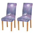 thumbnail image 1 of Yayeee 2 Pack Dining Chair Covers Stretch Parson Chairs Slipcovers Seat Protector, Purple Forest, 1 of 6