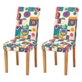 thumbnail image 1 of Yayeee 2 Pack Dining Chair Covers Stretch Parson Chairs Slipcovers Seat Protector, Purple Geometric, 1 of 6