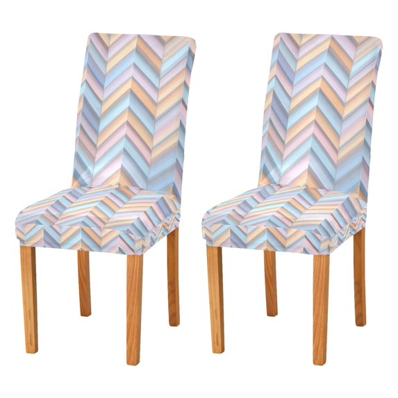 Yayeee 2 Pack Dining Chair Covers Stretch Parson Chairs Slipcovers Seat Protector, Purple Geometric