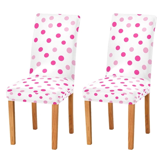 Yayeee 2 Pack Dining Chair Covers Stretch Parson Chairs Slipcovers Seat Protector, Purple Polka Dots