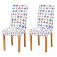 thumbnail image 1 of Yayeee 2 Pack Dining Chair Covers Stretch Parson Chairs Slipcovers Seat Protector, Purple Retro Shapes, 1 of 6