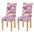 thumbnail image 1 of Yayeee 2 Pack Dining Chair Covers Stretch Parson Chairs Slipcovers Seat Protector, Purple Wave Pattern, 1 of 6