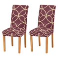 thumbnail image 1 of Yayeee 2 Pack Dining Chair Covers Stretch Parson Chairs Slipcovers Seat Protector, Red Circles, 1 of 6