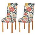 thumbnail image 1 of Yayeee 2 Pack Dining Chair Covers Stretch Parson Chairs Slipcovers Seat Protector, Red Flowers Pattern, 1 of 6
