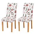 thumbnail image 1 of Yayeee 2 Pack Dining Chair Covers Stretch Parson Chairs Slipcovers Seat Protector, Red Nordic Christmas, 1 of 6