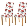 thumbnail image 1 of Yayeee 2 Pack Dining Chair Covers Stretch Parson Chairs Slipcovers Seat Protector, Red Santa Hats Pattern, 1 of 6