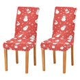 thumbnail image 1 of Yayeee 2 Pack Dining Chair Covers Stretch Parson Chairs Slipcovers Seat Protector, Red Snowman, 1 of 6